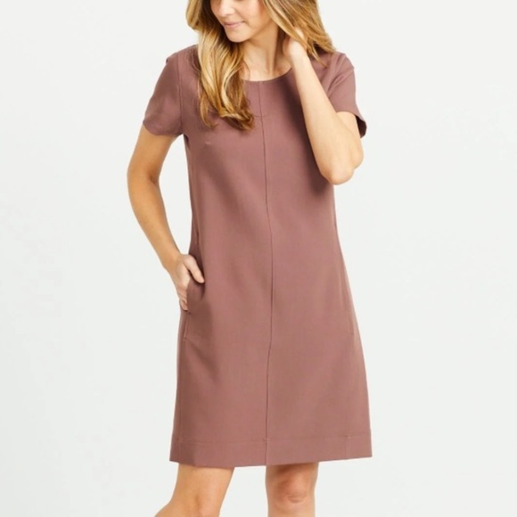 Brass Clothing A Line Dress Mauve Brown Cotton Blend Small M2 - Picture 1 of 8